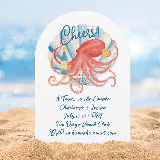 Invitation Fête de fiançailles Coastal Cheers