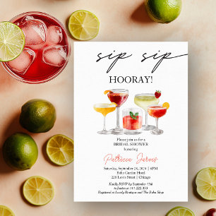 Invitation Fête de Fiançailles Cocktail Sip Sip Hourra