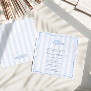 Invitation Fête de fiançailles contemporaine de poisson frit 