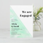 Invitation Fête de fiançailles couleur verte à la menthe (Debout devant)