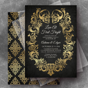 Invitation Fête de fiançailles d'amour Halloween dès le premi
