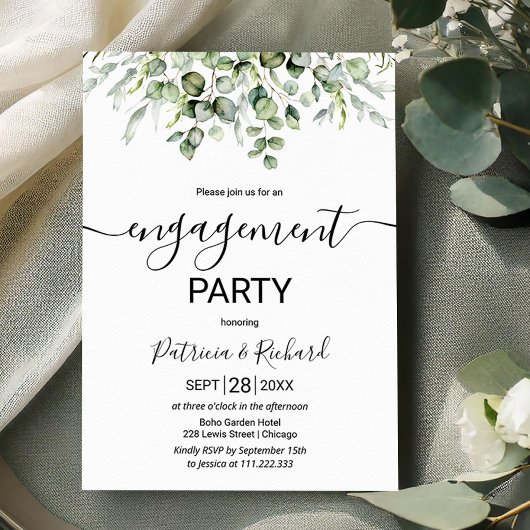 Invitation Fête de fiançailles dans la verdure