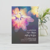 Invitation fête de fiançailles d'aquarelle de fleurs romantiq (Debout devant)