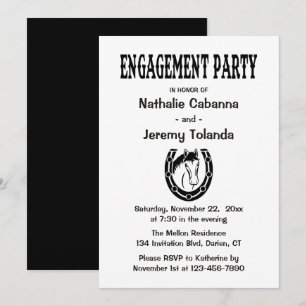 Invitation Fête de fiançailles de campagne Mariage Cheval Noi