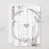 Invitation Fête de fiançailles de campagne rustique en bois b (Dos)