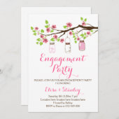 Invitation Fête de fiançailles de cerisier fleur de bocal de (Devant / Derrière)