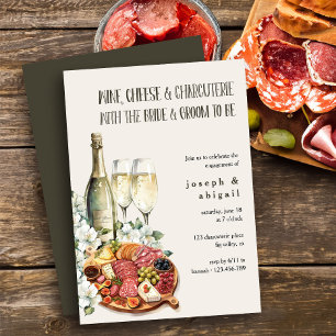 Invitation Fête de fiançailles de couples avec fromage de vin