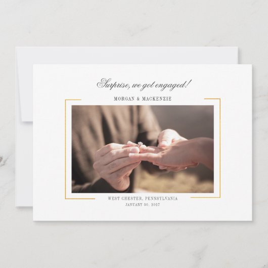 Invitation Fête de fiançailles de couples photo moderne (Devant)