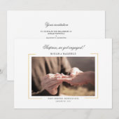 Invitation Fête de fiançailles de couples photo moderne (Devant / Derrière)