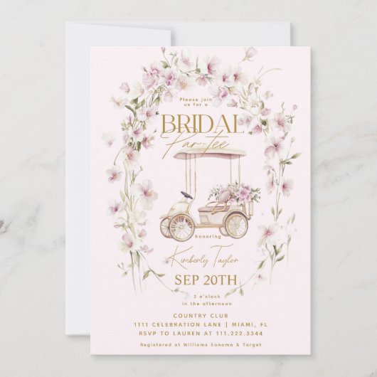 Invitation Fête de fiançailles de golf Par-Tee de mariage (Devant)