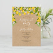 Invitation Fête de fiançailles de la floraison de citron rust (Debout devant)