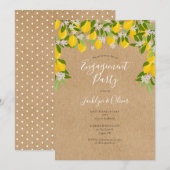 Invitation Fête de fiançailles de la floraison de citron rust (Devant / Derrière)