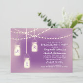 Invitation fête de fiançailles de mason violet rustique (Debout devant)