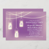 Invitation fête de fiançailles de mason violet rustique (Devant / Derrière)