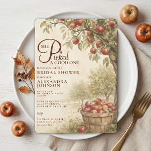 Invitation Fête de Fiançailles de Verger de Pommes de Récolte