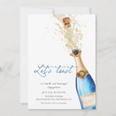 Invitation Fête de fiançailles des couples Blue Let's Toast (Devant)
