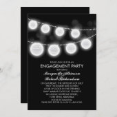 Invitation fête de fiançailles des lanternes romantiques en n (Devant / Derrière)