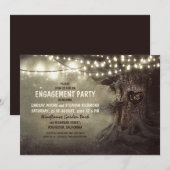 Invitation fête de fiançailles des lumières scintillantes du (Devant / Derrière)