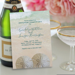 Invitation Fête de fiançailles Deux Dollars de Sable Mariage
