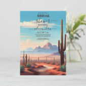 Invitation Fête de fiançailles du désert de cactus mexicain d (Debout devant)