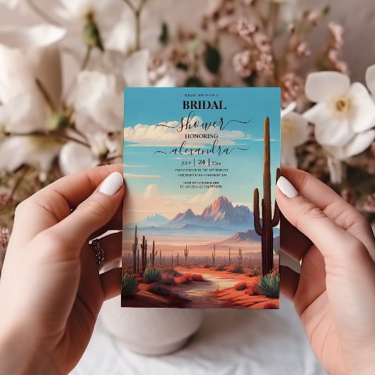 Invitation Fête de fiançailles du désert de cactus mexicain d