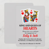 Invitation Fête de fiançailles du Roi et de la Reine de Cœur (Devant / Derrière)