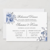 Invitation Fête de fiançailles Dusty Blue et Grey Peony  (Devant)