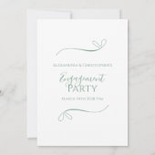 Invitation Fête de fiançailles écriture blanche et vert sauge (Dos)