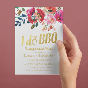 Invitation Fête de fiançailles Elegant I Do BBQ