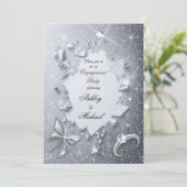 Invitation fête de fiançailles élégante et luxueuse avec pail (Debout devant)