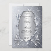 Invitation fête de fiançailles élégante et luxueuse avec pail (Dos)