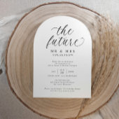 Invitation Fête de fiançailles élégante noir et blanc