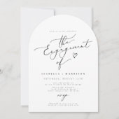 Invitation Fête de Fiançailles Élégante Script Calligraphié e (Devant)