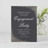 Invitation Fête de fiançailles élégante Script Gold (Debout devant)