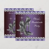 Invitation Fête de Fiançailles Élégante Violet Léopard (Devant / Derrière)