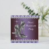 Invitation Fête de Fiançailles Élégante Violet Léopard (Debout devant)