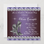 Invitation Fête de Fiançailles Élégante Violet Léopard (Dos)