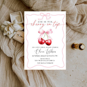 Invitation Fête de Fiançailles : Elle est la Cerise sur le Gâ
