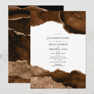 Invitation Fête de fiançailles en aquarelle Desert Gold Agate