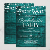 Invitation Fête de Fiançailles en Bois de Teck Rustique (Devant / Derrière)