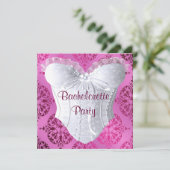 Invitation Fête de Fiançailles en Corset en Damassé Rose Chau (Debout devant)