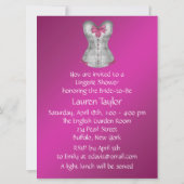 Invitation Fête de Fiançailles en corset rose vif (Dos)