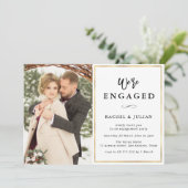 Invitation fête de fiançailles en feuille d'or (Debout devant)