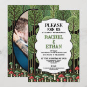 Invitation Fête de Fiançailles en Forêt Enchantée (Devant / Derrière)