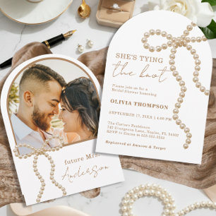 Invitation Fête de fiançailles en l'honneur de Pearl Bow en p