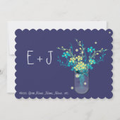 Invitation Fête de fiançailles en pot Mason avec fleurs jaune (Dos)