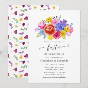 Invitation Fête de fiançailles espagnole florale aquarelle