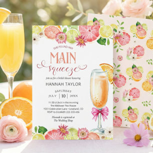 Invitation Fête de fiançailles estivale Main Squeeze Citrus