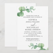 Invitation Fête de fiançailles Eucalyptus | Feuillage extérie (Devant / Derrière)