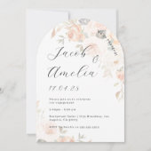 Invitation Fête de fiançailles Floral Soft Brûlé Orange Arch (Devant)